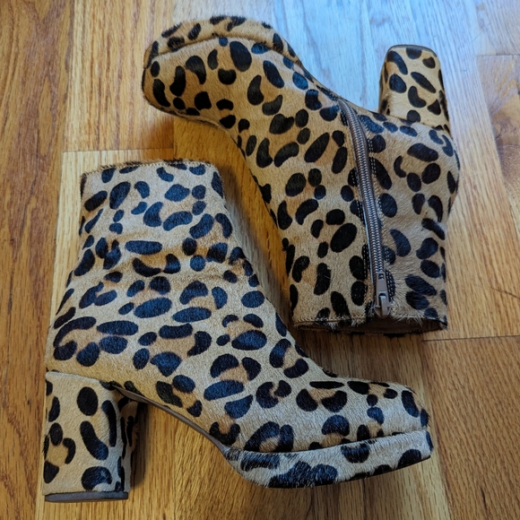 Jeffrey Campbell Luxi Leopard Fur Boots size 5.5 - Picture 4 of 9